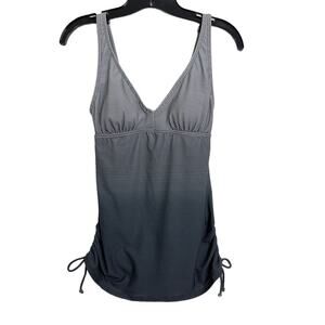 TYR WOMEN'S FISHNET V-NECK Swimsuit Bathing suit Size 6 Black gray NEW